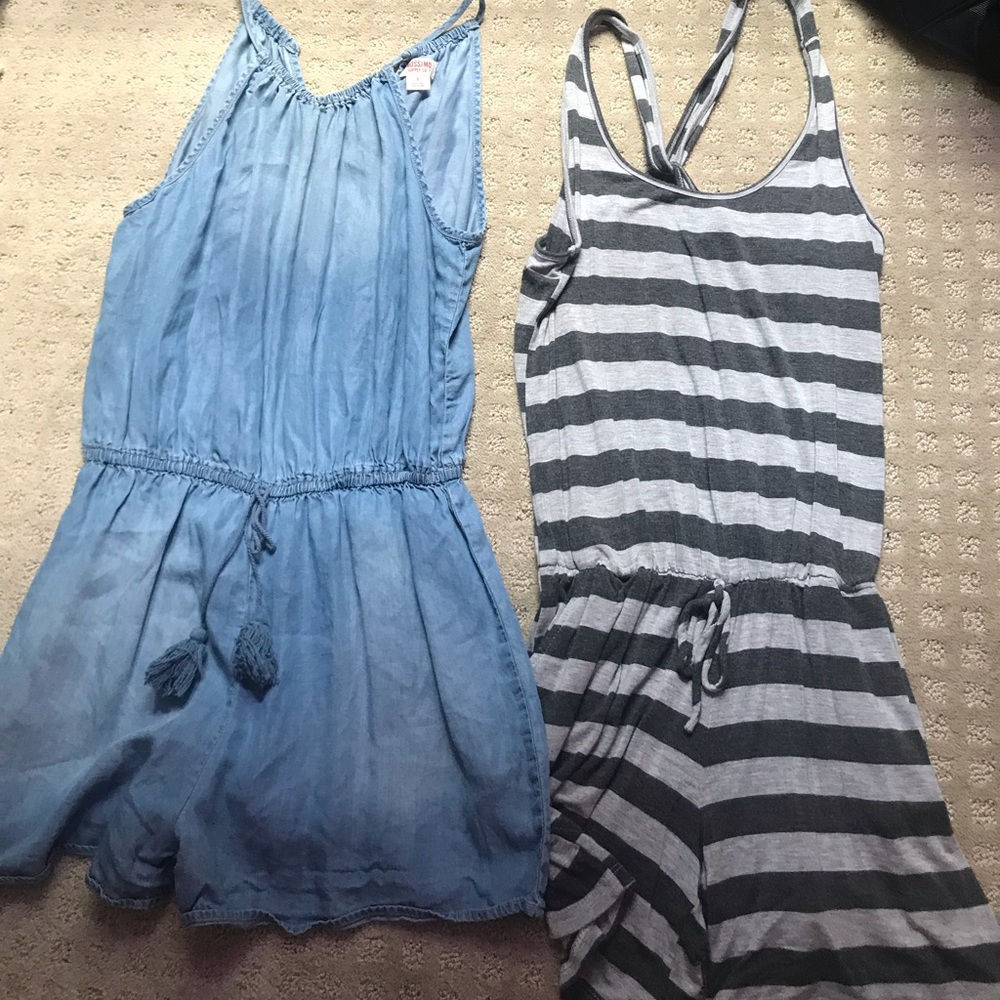 two rompers both from Target